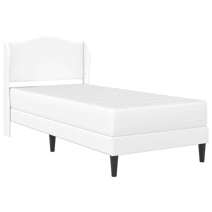 Sengestel med hovedgærde Hvid 90 x 200 cm Kunstlæder