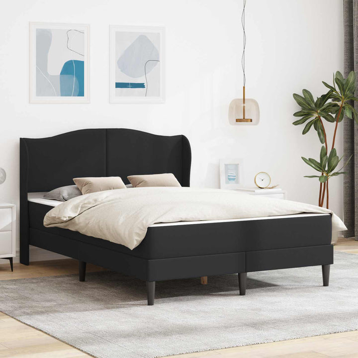 Sengestel med hovedgærde Sort 140 x 200 cm Kunstlæder