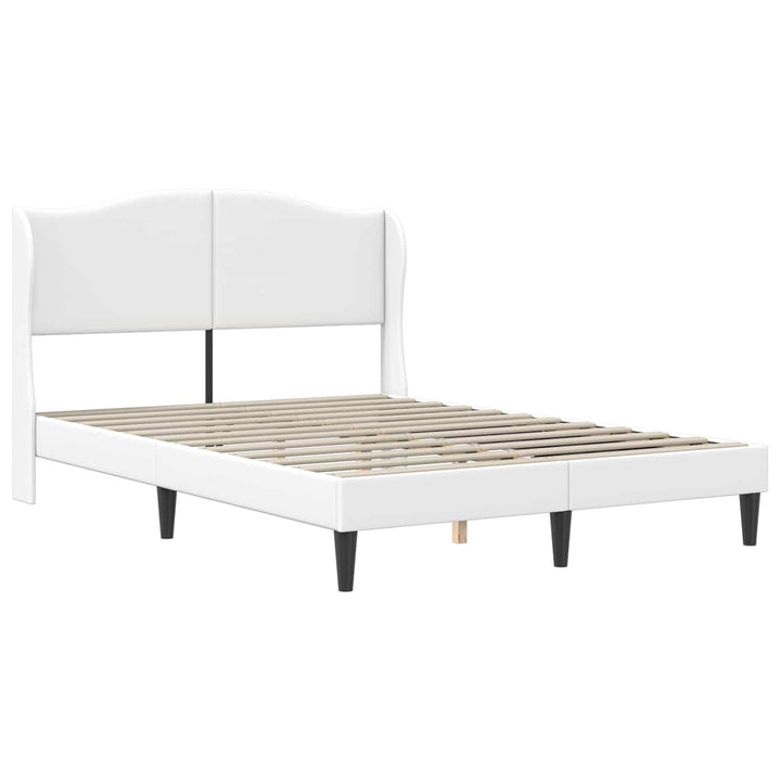 Sengestel med hovedgærde Hvid 140 x 200 cm Kunstlæder