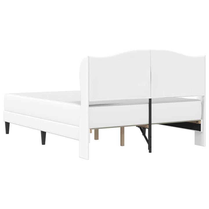 Sengestel med hovedgærde Hvid 140 x 200 cm Kunstlæder