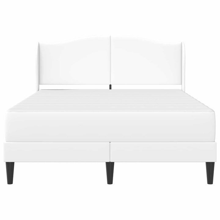 Sengestel med hovedgærde Hvid 140 x 200 cm Kunstlæder