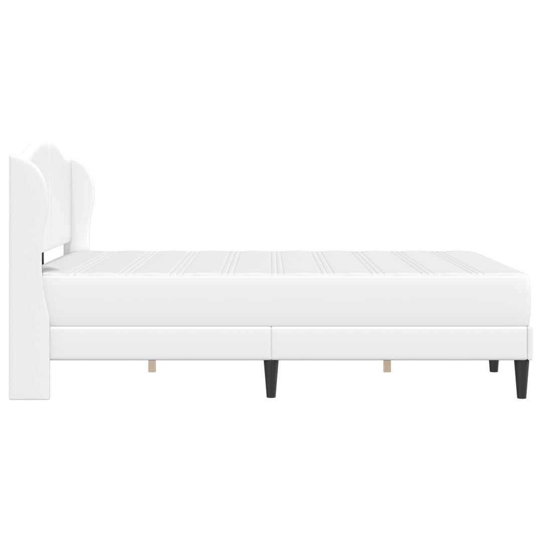 Sengestel med hovedgærde Hvid 140 x 200 cm Kunstlæder