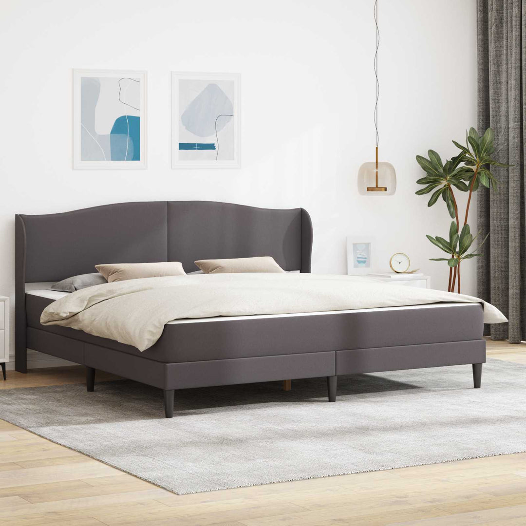 Sengestel med hovedgærde Grå 180 x 200 cm Kunstlæder