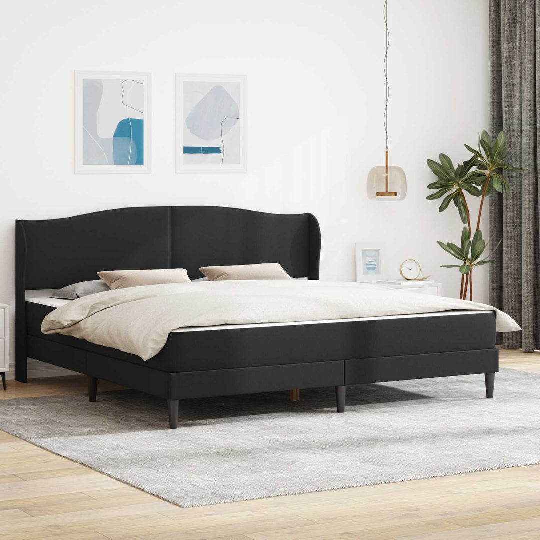 Sengestel med hovedgærde Sort 180 x 200 cm Kunstlæder