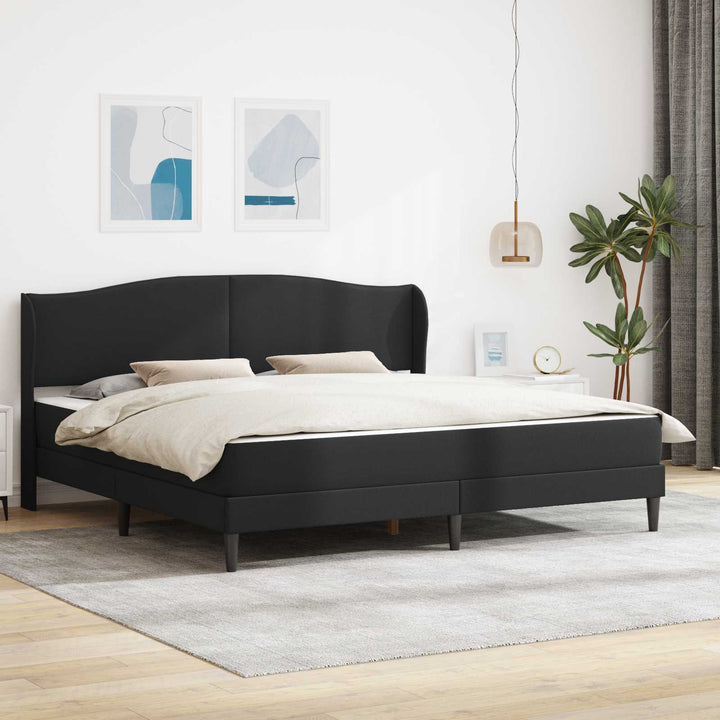 Sengestel med hovedgærde Sort 180 x 200 cm Kunstlæder