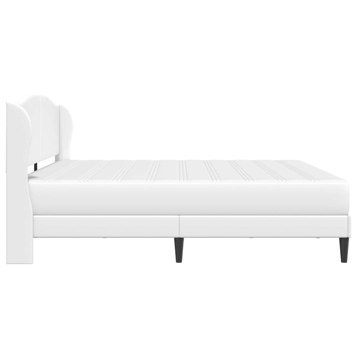 Sengestel med hovedgærde Hvid 200 x 200 cm Kunstlæder