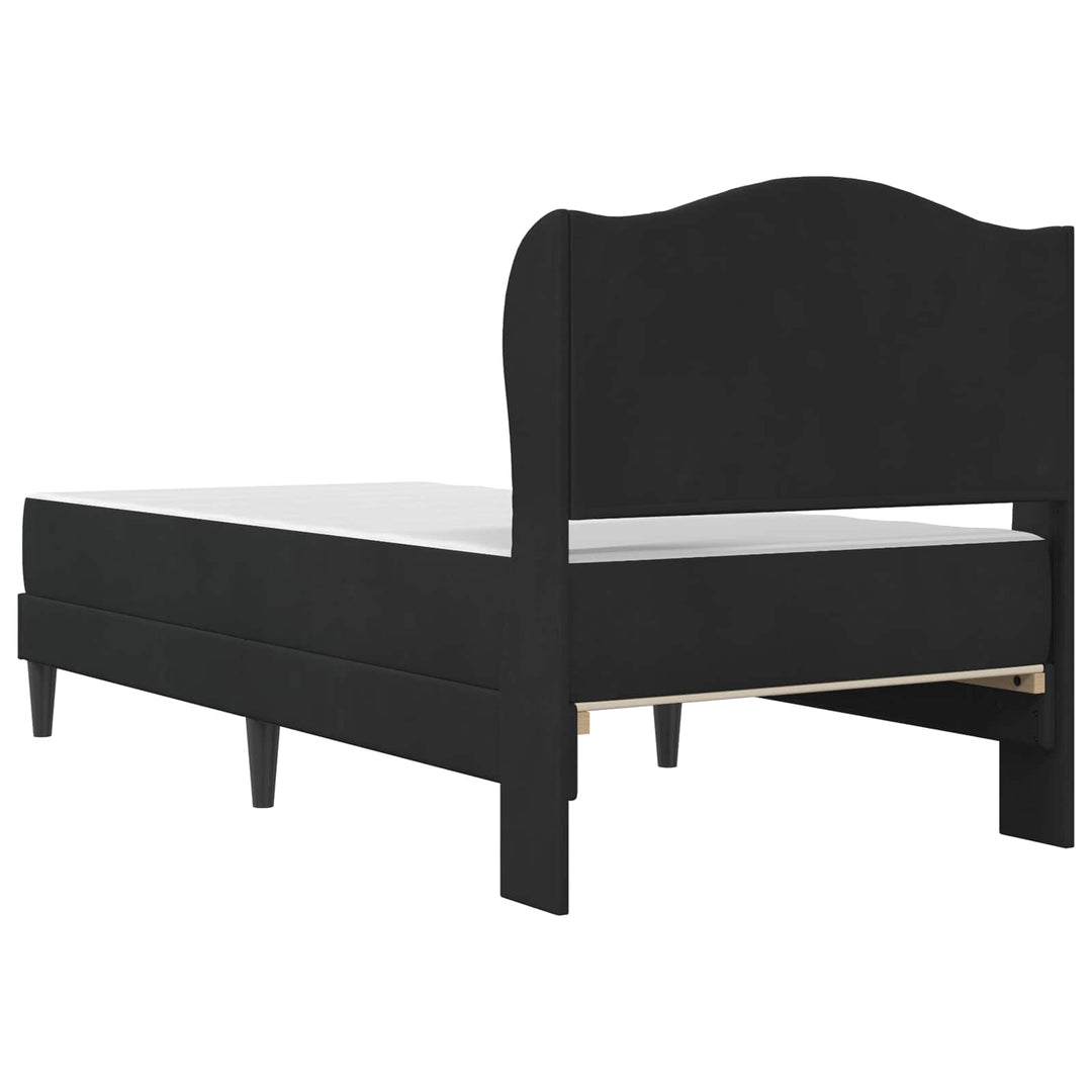 Sengestel med hovedgærde Sort 90 x 190 cm Fløjl