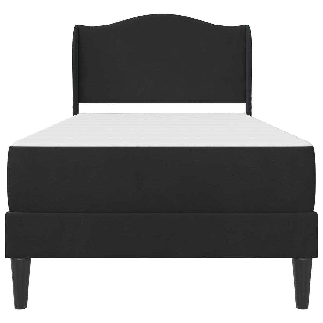 Sengestel med hovedgærde Sort 90 x 190 cm Fløjl