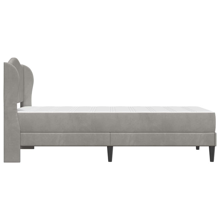 Sengestel med hovedgærde Lysegrå 90 x 200 cm Fløjl