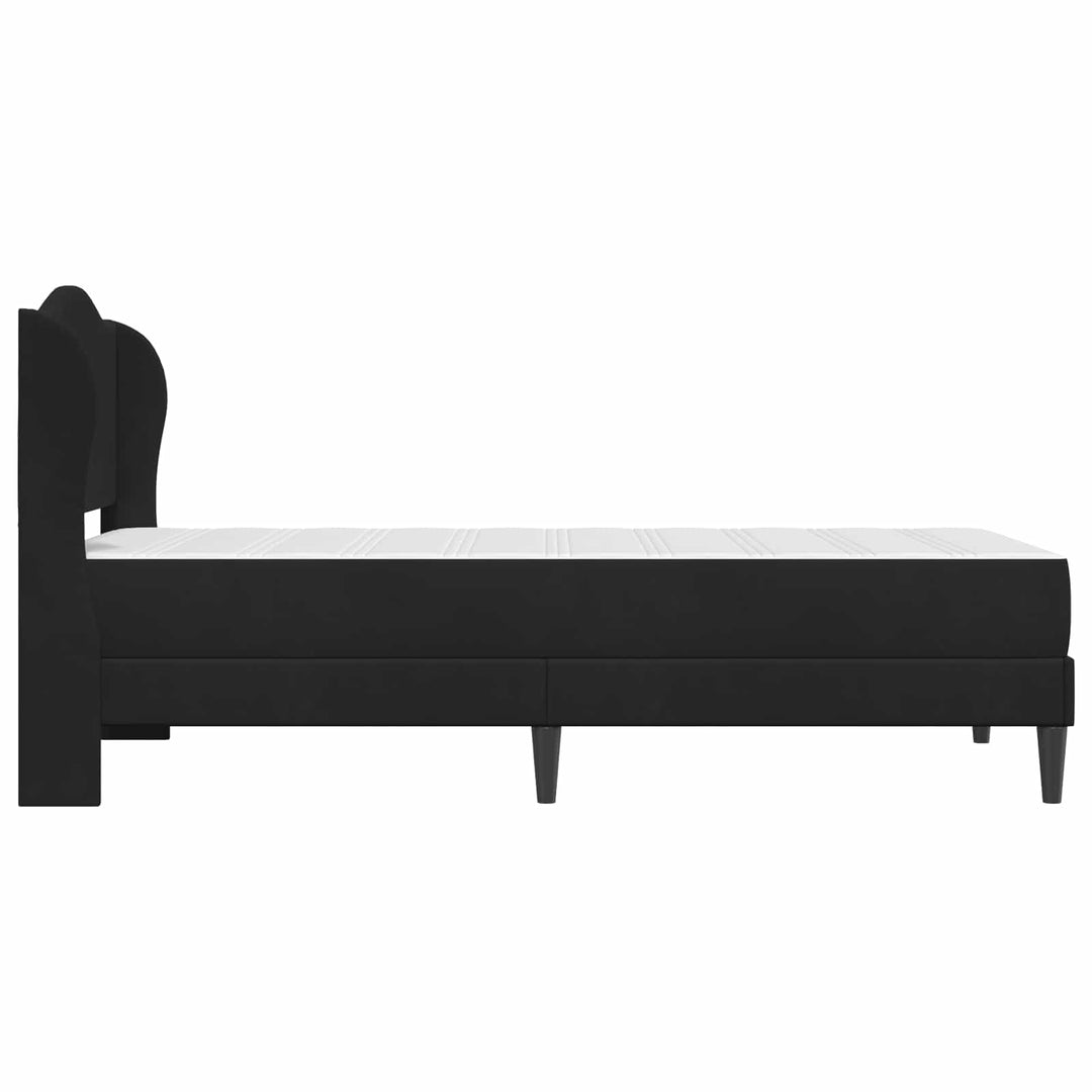 Sengestel med hovedgærde Sort 90 x 200 cm Fløjl