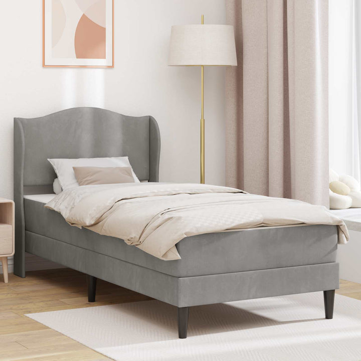 Sengestel med hovedgærde Lysegrå 100 x 200 cm Fløjl