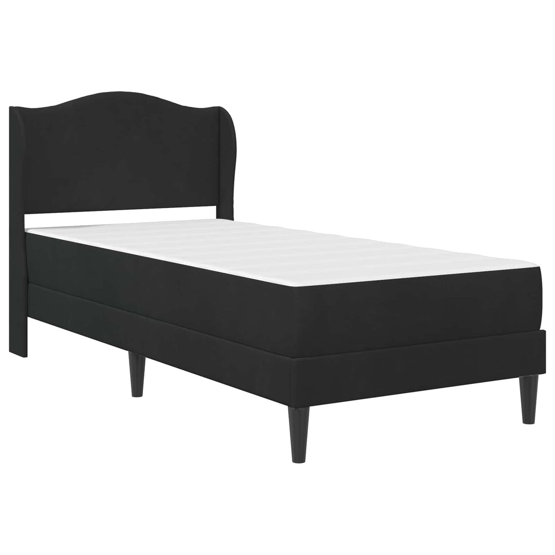 Sengestel med hovedgærde Sort 100 x 200 cm Fløjl