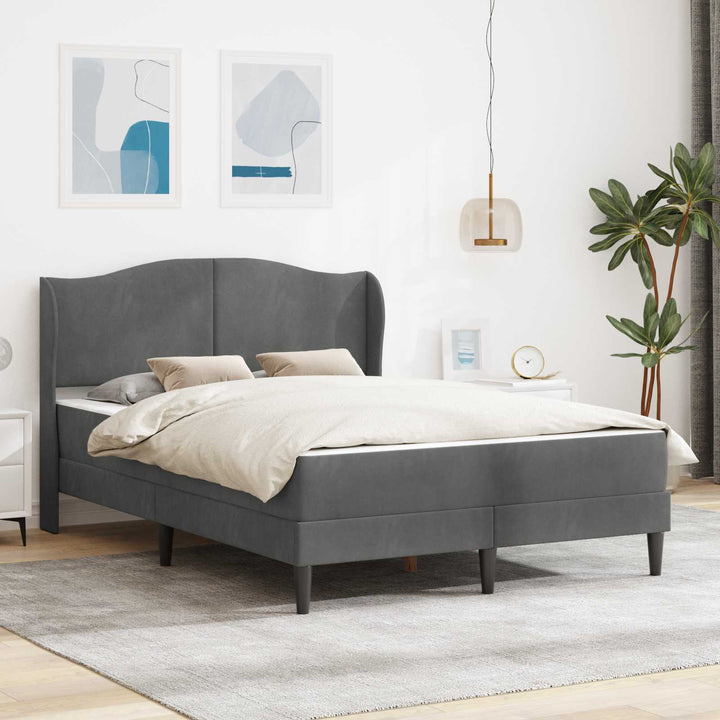 Sengestel med hovedgærde Mørkegrå 120 x 200 cm Fløjl