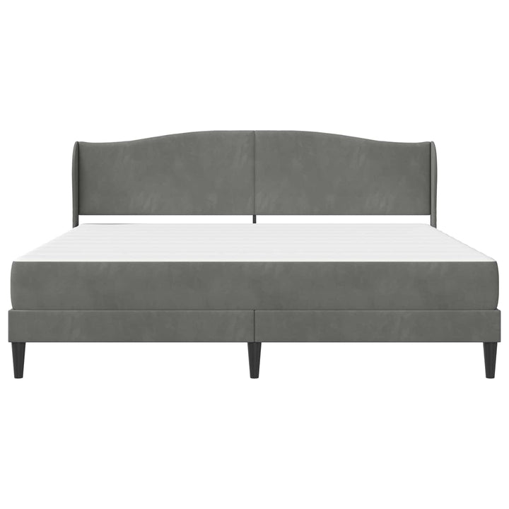 Sengestel med hovedgærde Mørkegrå 180 x 200 cm Fløjl
