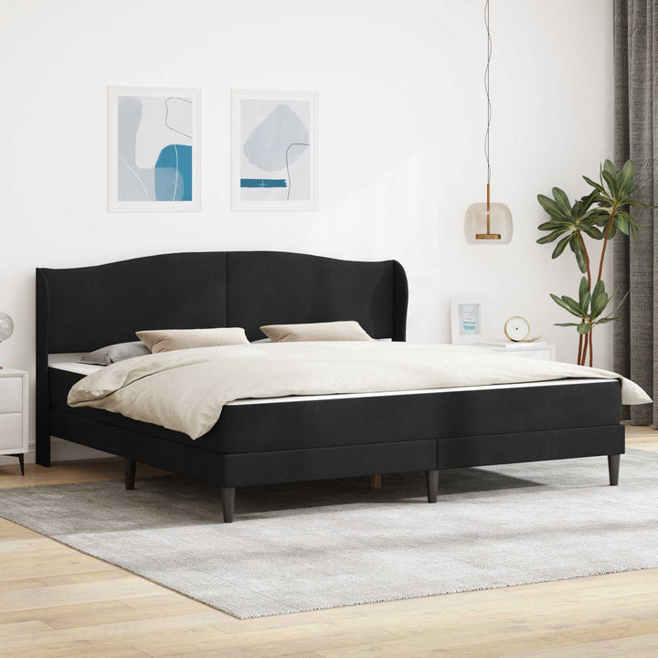 Sengestel med hovedgærde Sort 180 x 200 cm Fløjl