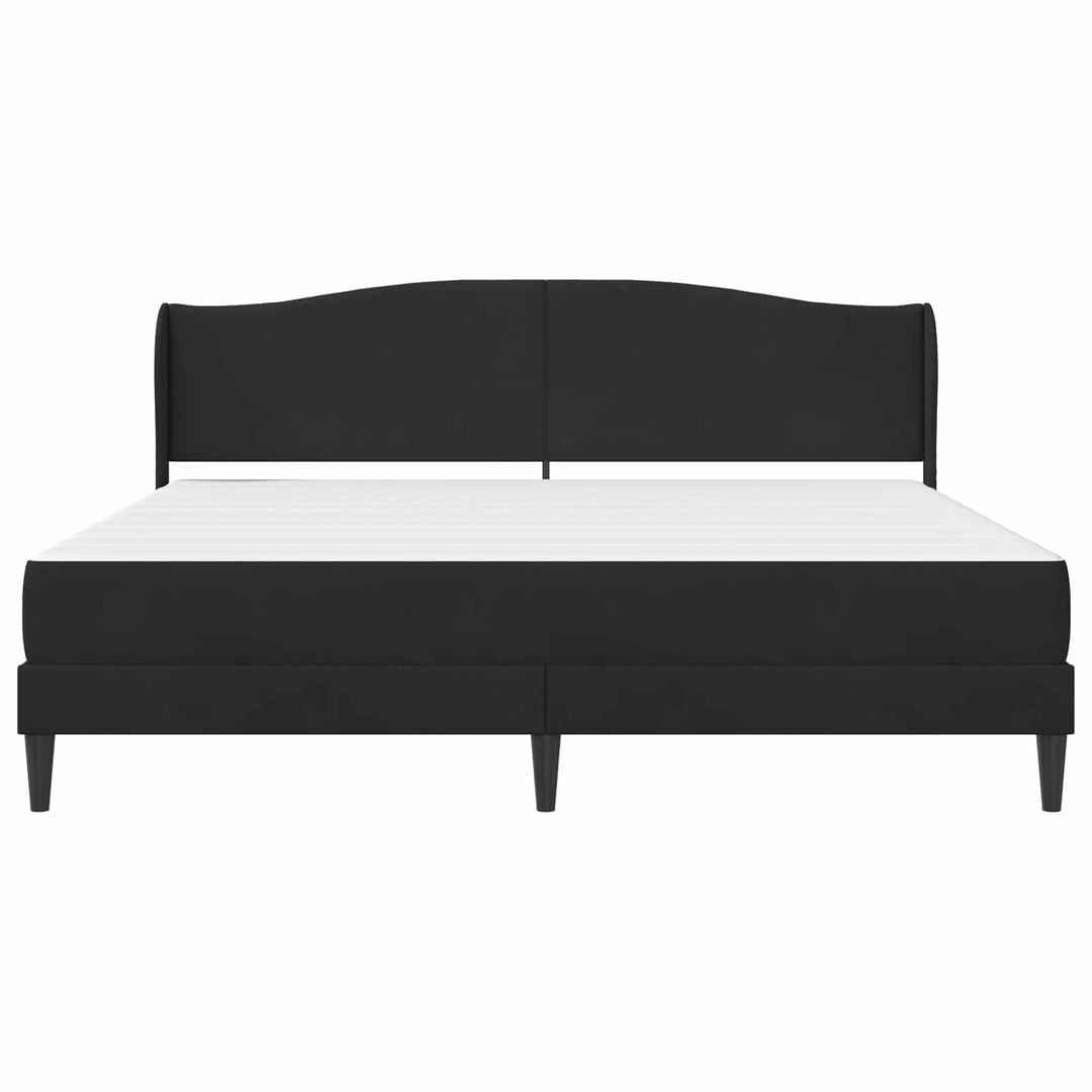 Sengestel med hovedgærde Sort 180 x 200 cm Fløjl
