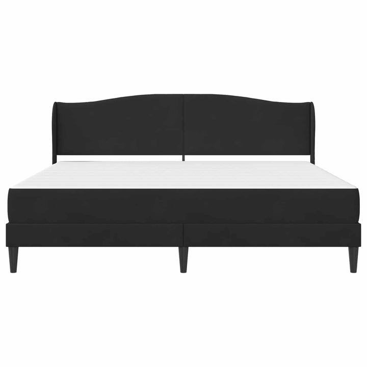 Sengestel med hovedgærde Sort 180 x 200 cm Fløjl
