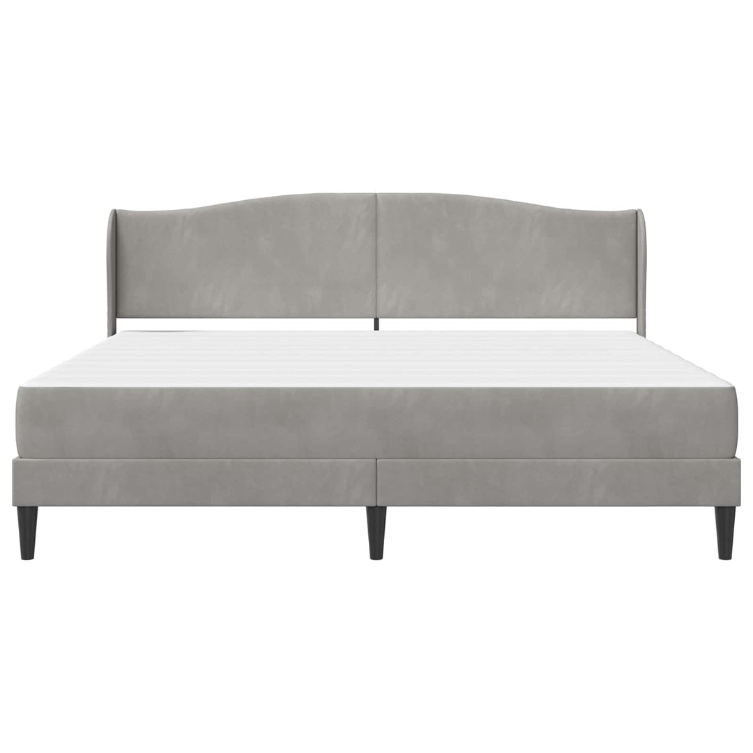 Sengestel med hovedgærde Lysegrå 200 x 200 cm Fløjl
