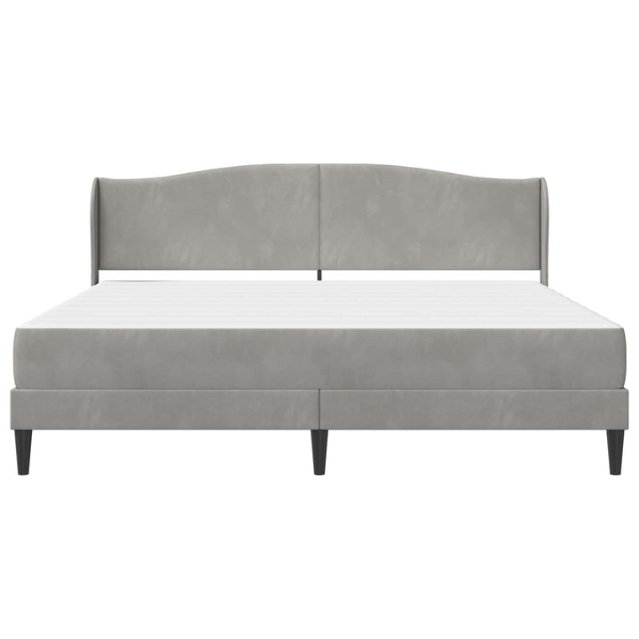 Sengestel med hovedgærde Lysegrå 200 x 200 cm Fløjl