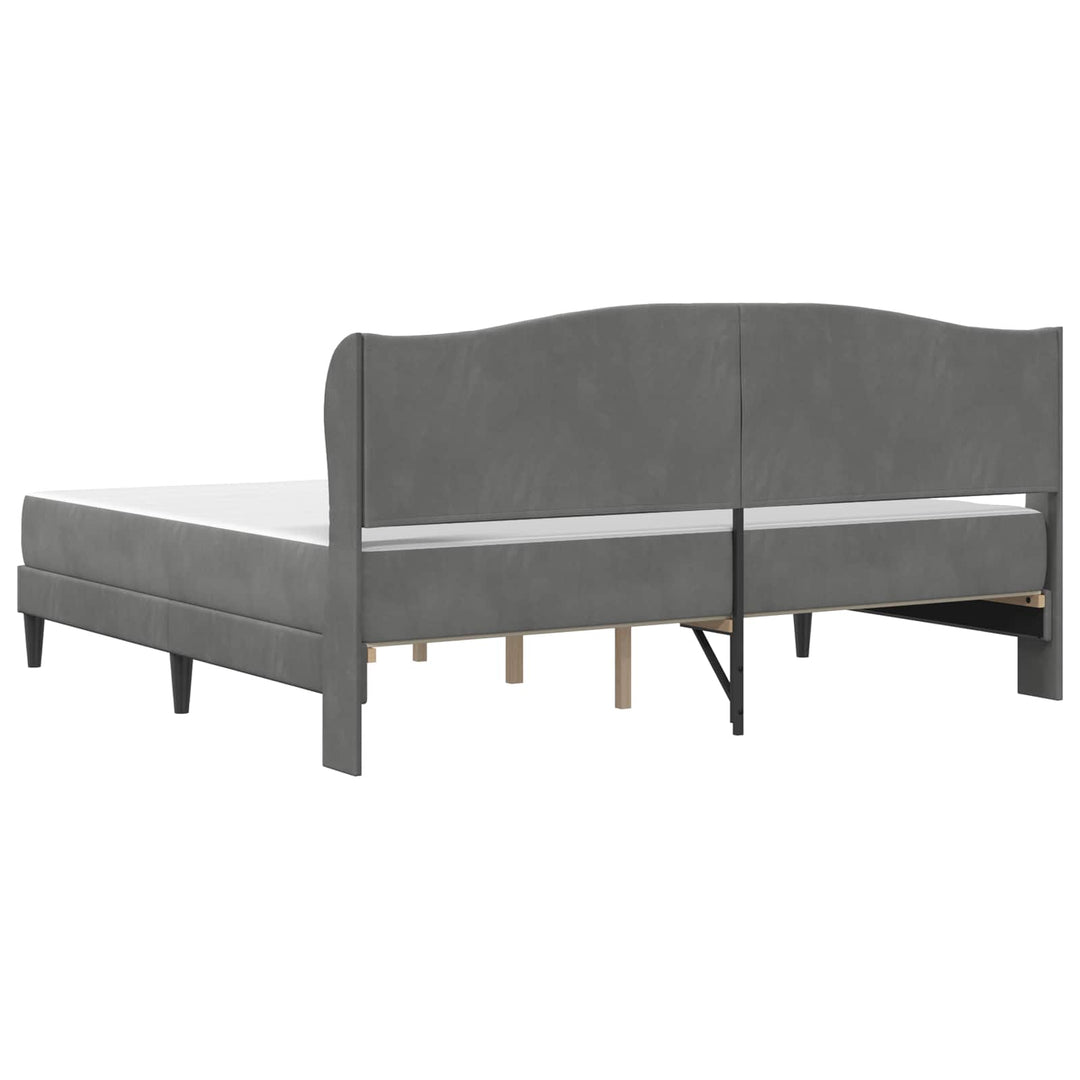 Sengestel med hovedgærde Mørkegrå 200 x 200 cm Fløjl