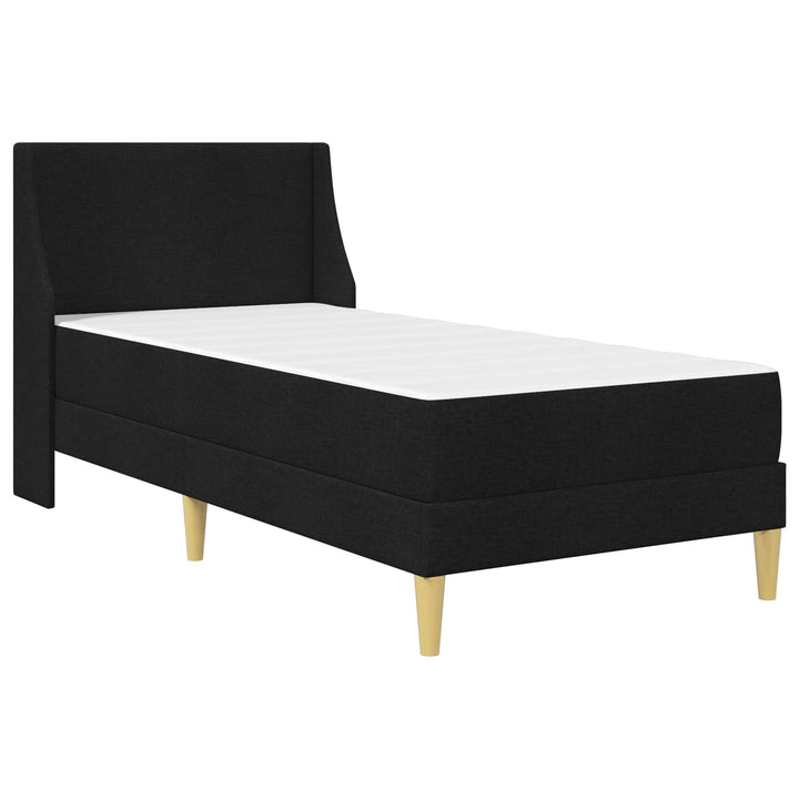 Sengeramme med madras med hovedgærde Sort 90 x 190 cm Stof