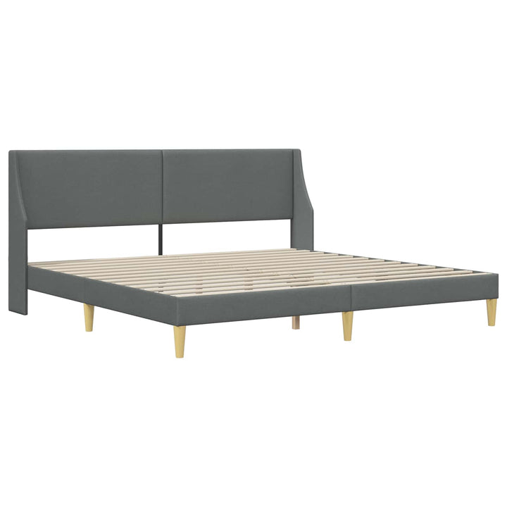 Sengeramme med madras med hovedgærde Mørkegrå 180 x 200 cm Stof