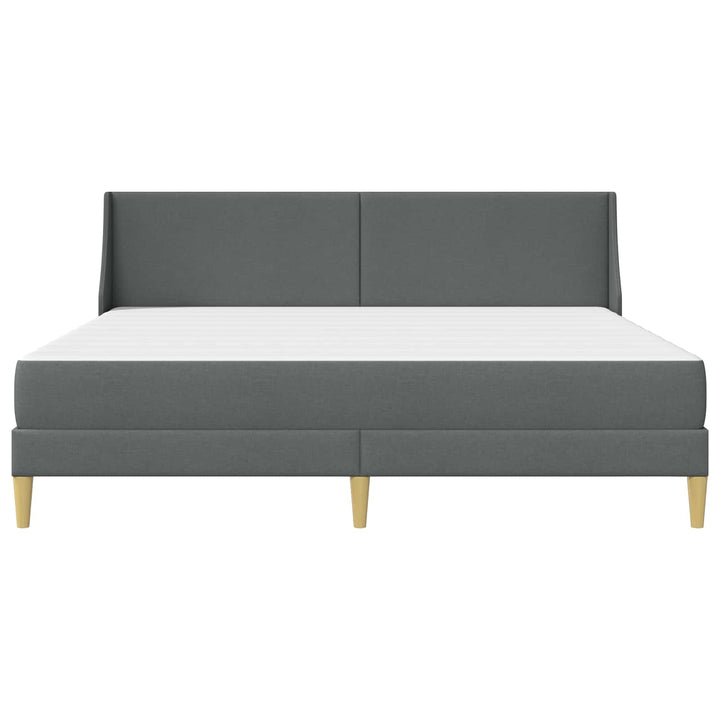 Sengeramme med madras med hovedgærde Mørkegrå 180 x 200 cm Stof