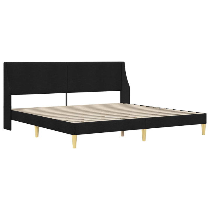 Sengeramme med madras med hovedgærde Sort 180 x 200 cm Stof