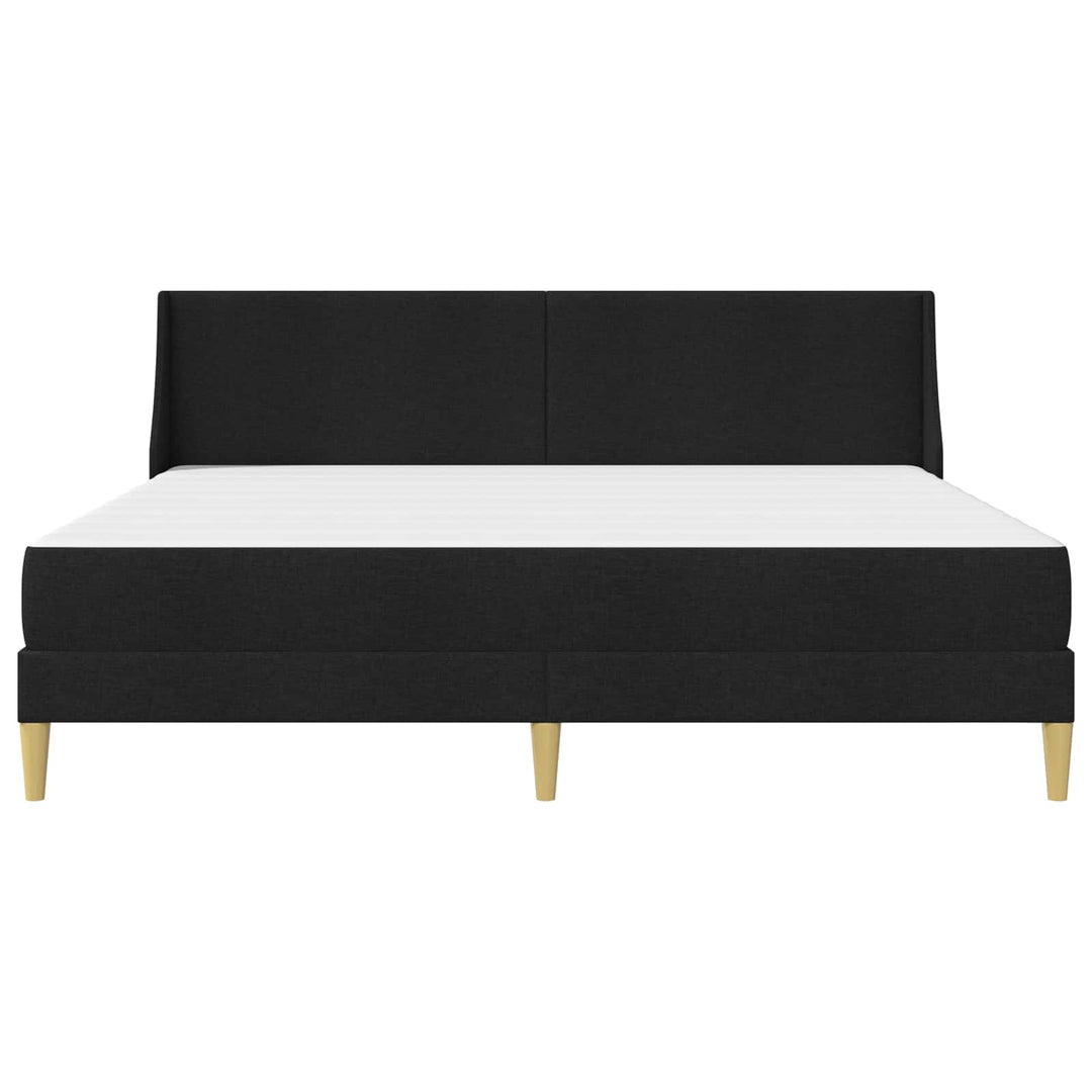 Sengeramme med madras med hovedgærde Sort 180 x 200 cm Stof