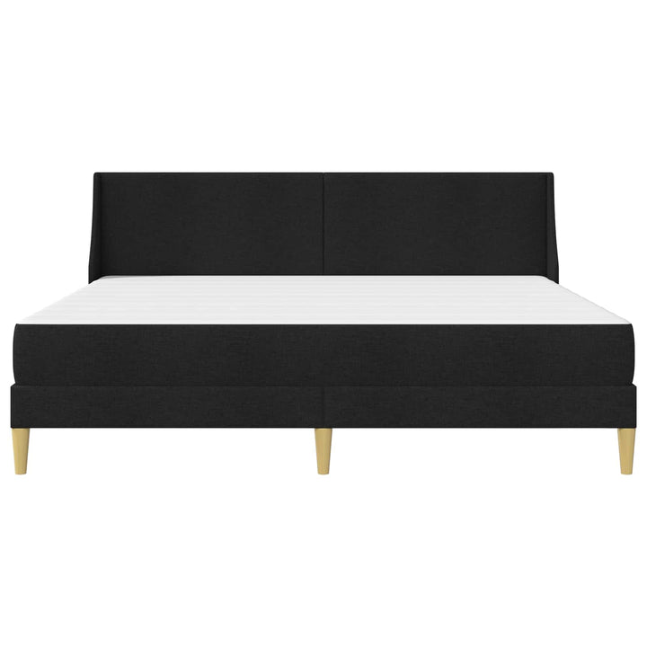 Sengeramme med madras med hovedgærde Sort 180 x 200 cm Stof
