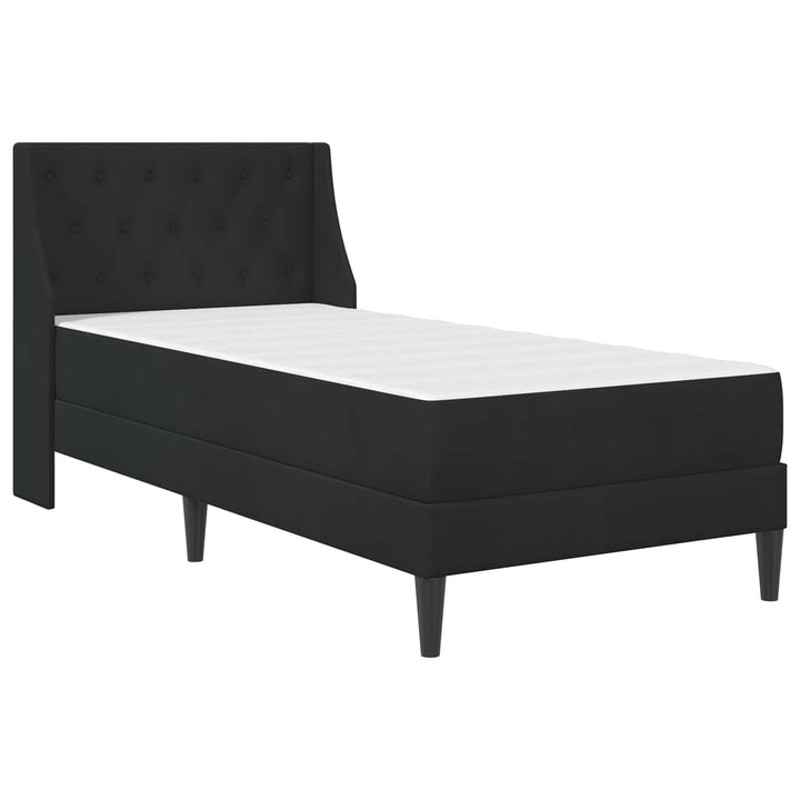 Sengeramme med madras med hovedgærde Sort 90 x 190 cm Fløjl