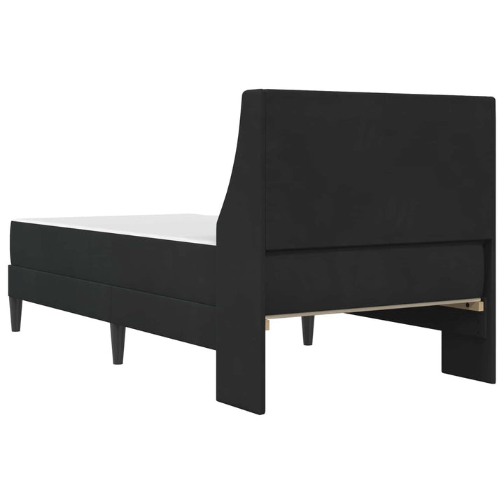 Sengeramme med madras med hovedgærde Sort 90 x 190 cm Fløjl