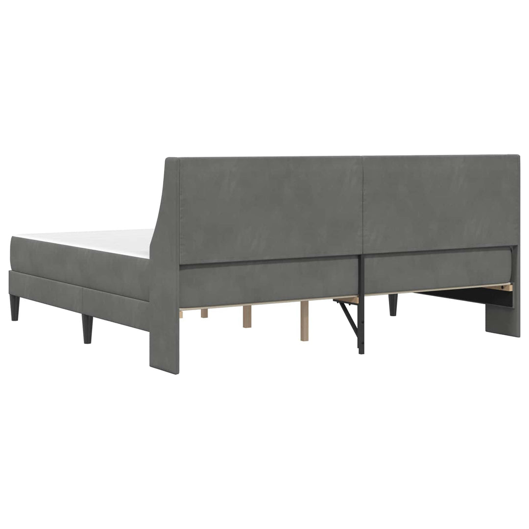 Sengeramme med madras Mørkegrå 180 x 200 cm Fløjl