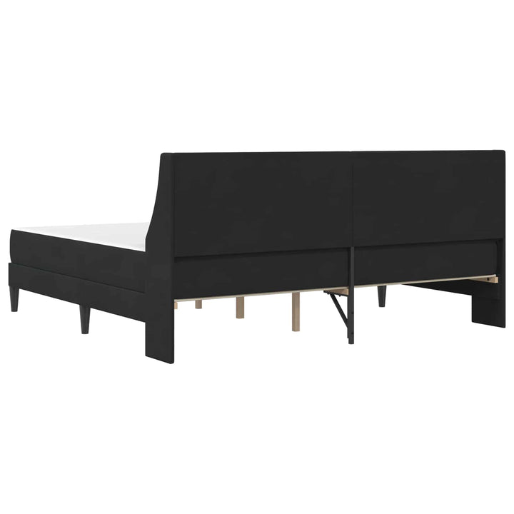 Sengeramme med madras med hovedgærde Sort 180 x 200 cm Fløjl