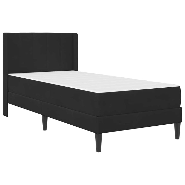 Sengeramme med madras med hovedgærde Sort 90 x 190 cm Fløjl