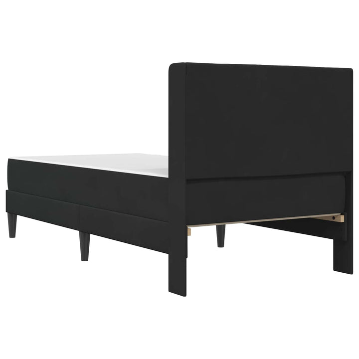 Sengeramme med madras med hovedgærde Sort 90 x 190 cm Fløjl