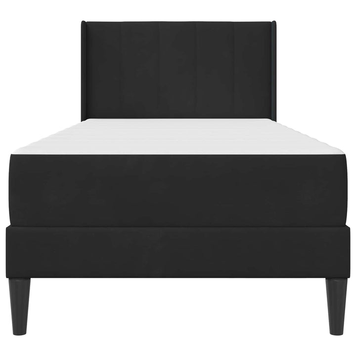 Sengeramme med madras med hovedgærde Sort 90 x 190 cm Fløjl