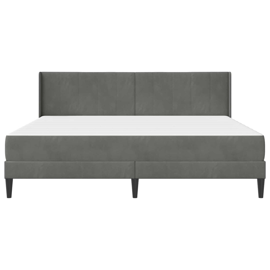 Sengeramme med madras Mørkegrå 180 x 200 cm Fløjl