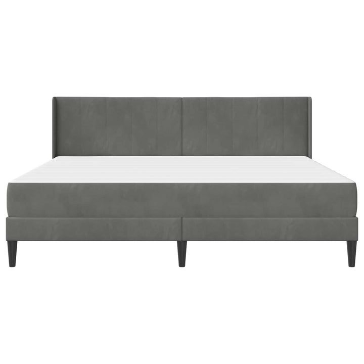 Sengeramme med madras Mørkegrå 180 x 200 cm Fløjl