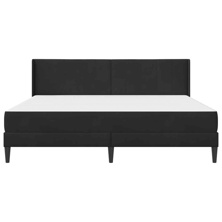 Sengeramme med madras med hovedgærde Sort 180 x 200 cm Fløjl