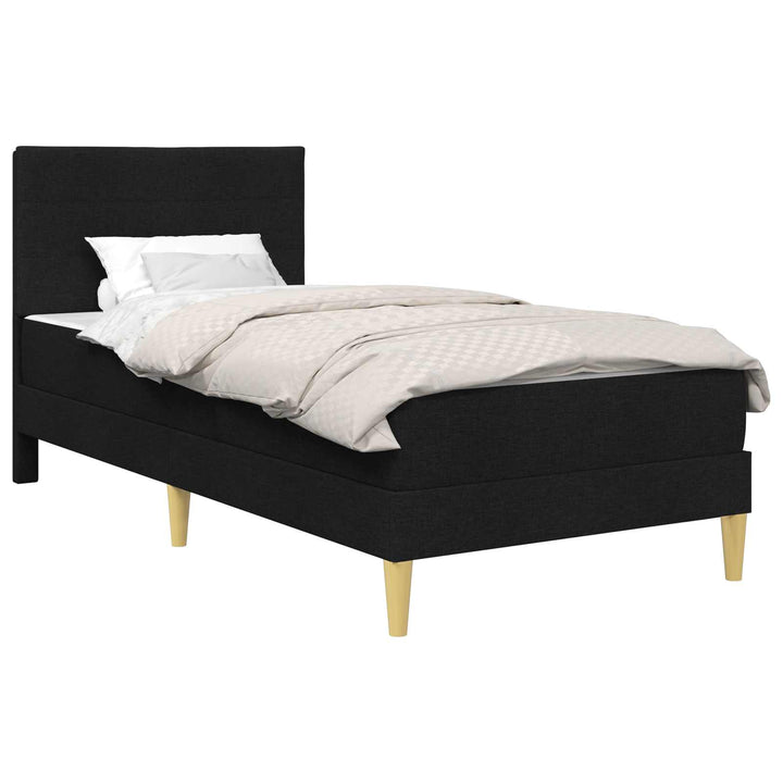 Sengeramme med madras med hovedgærde Sort 90 x 190 cm Stof