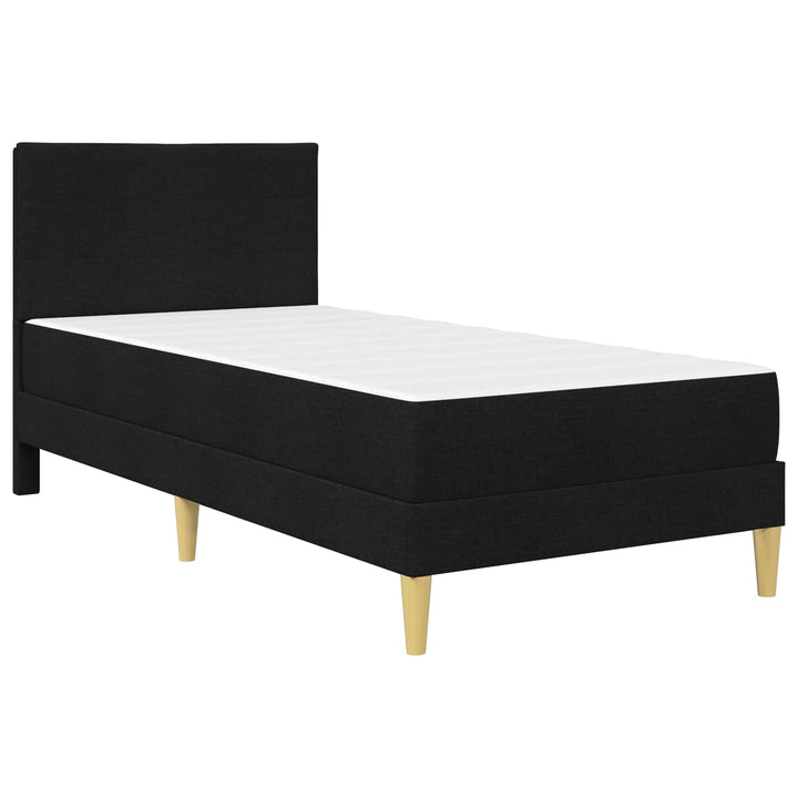 Sengeramme med madras med hovedgærde Sort 90 x 190 cm Stof