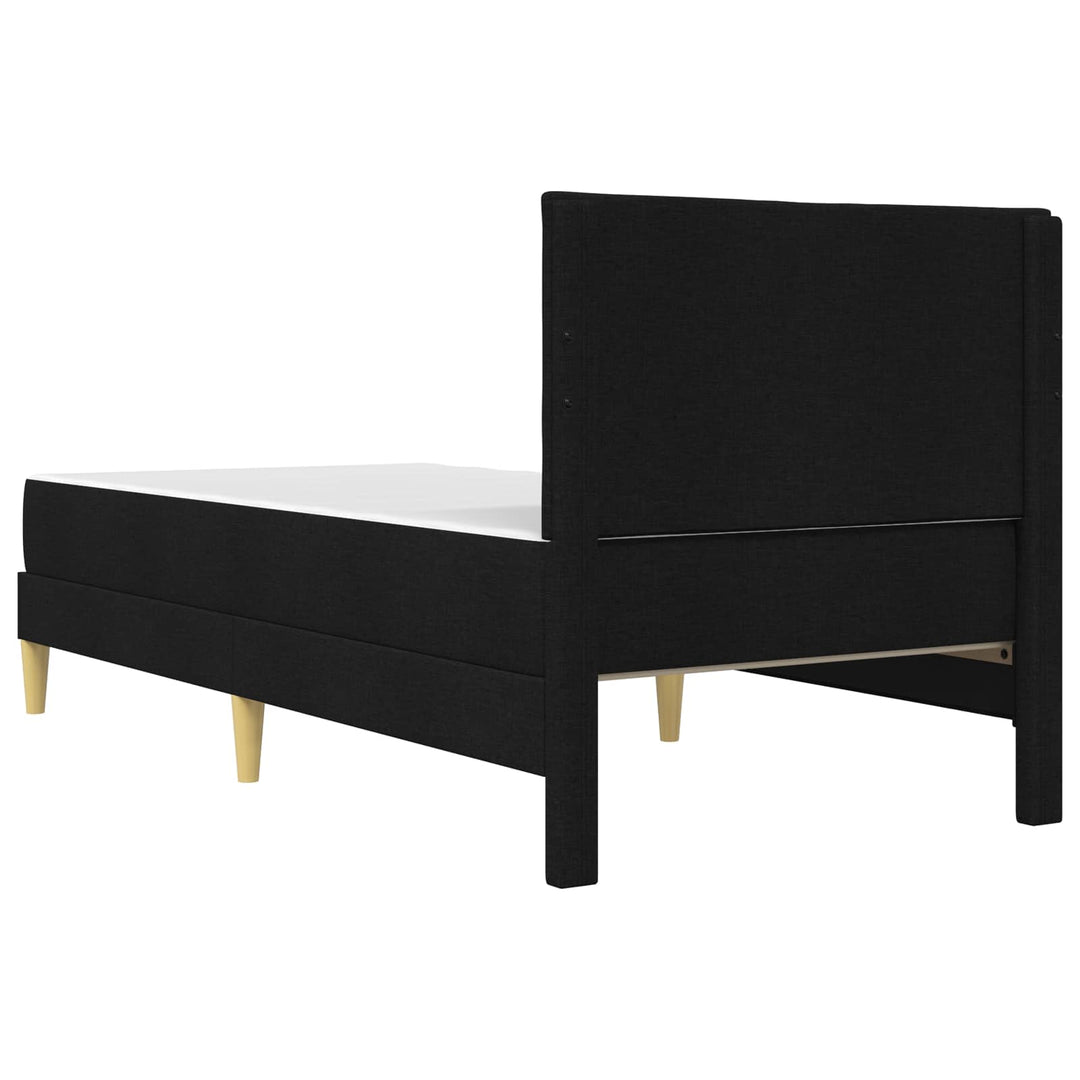 Sengeramme med madras med hovedgærde Sort 90 x 190 cm Stof