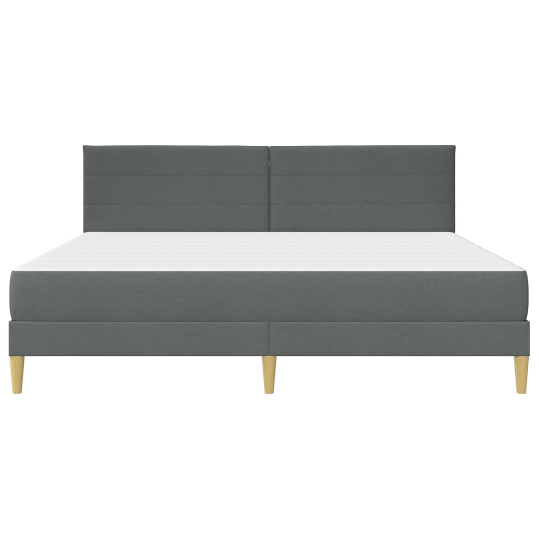 Sengeramme med madras med hovedgærde Mørkegrå 180 x 200 cm Stof