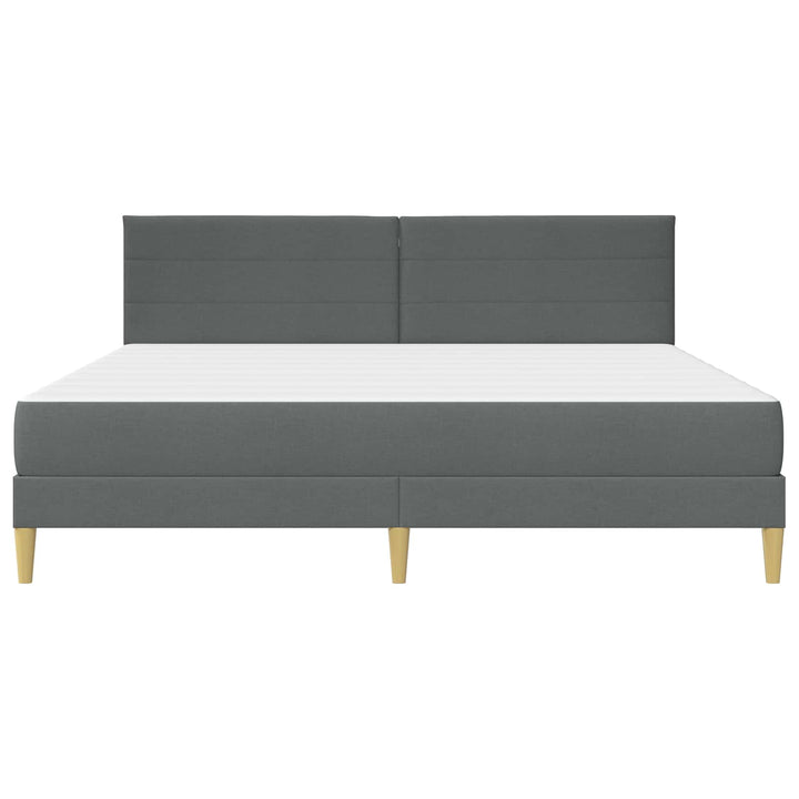 Sengeramme med madras med hovedgærde Mørkegrå 180 x 200 cm Stof