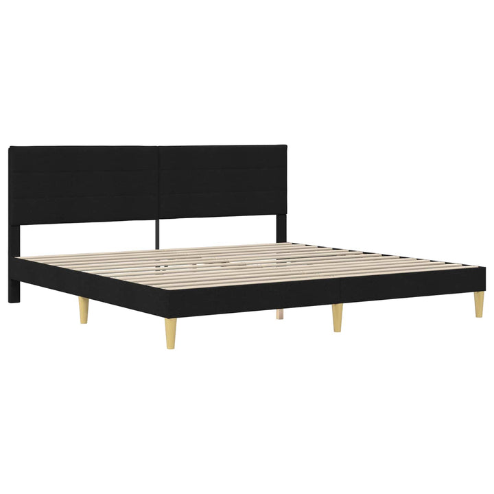 Sengeramme med madras med hovedgærde Sort 180 x 200 cm Stof