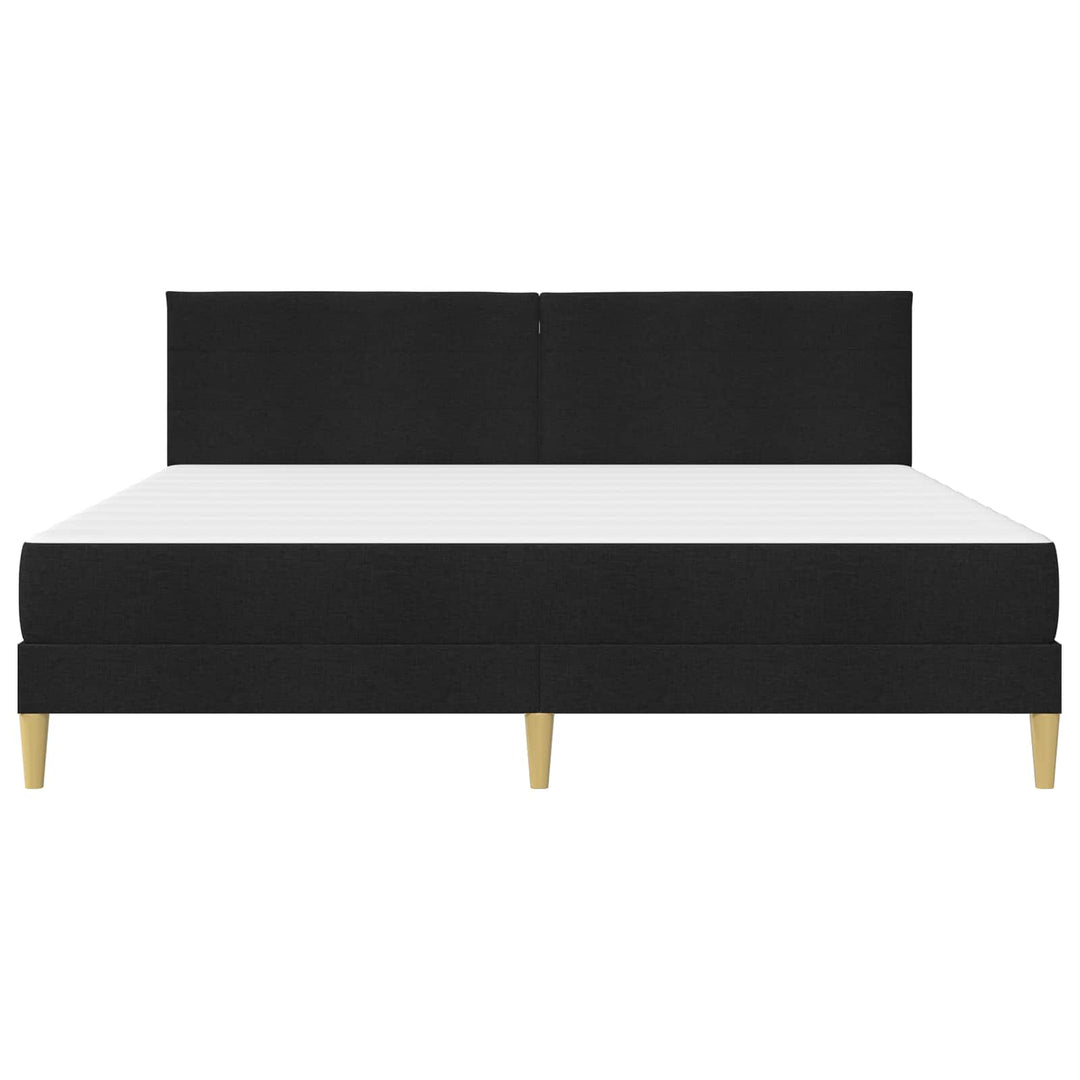Sengeramme med madras med hovedgærde Sort 180 x 200 cm Stof
