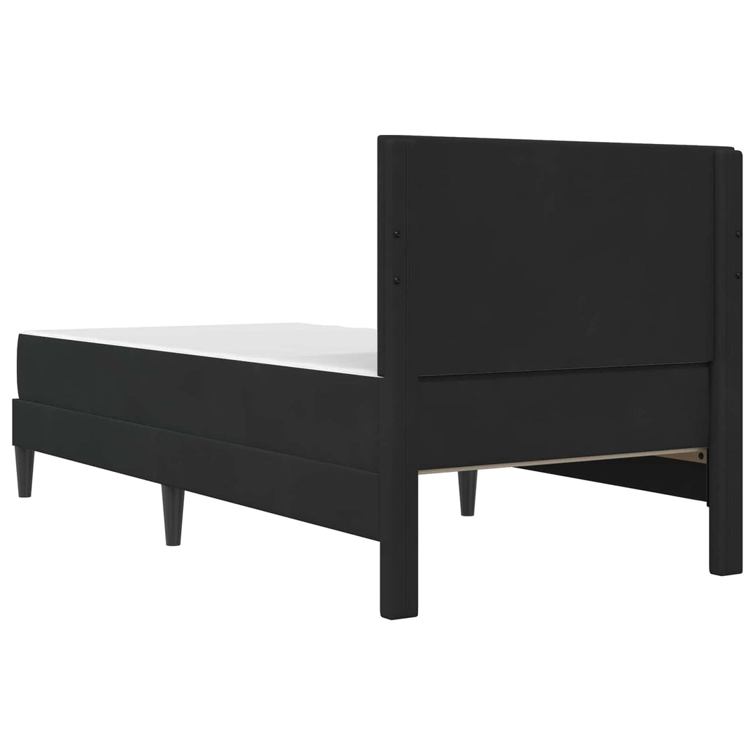 Sengeramme med madras med hovedgærde Sort 90 x 190 cm Fløjl