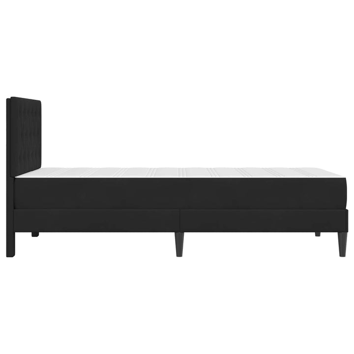 Sengeramme med madras med hovedgærde Sort 90 x 190 cm Fløjl