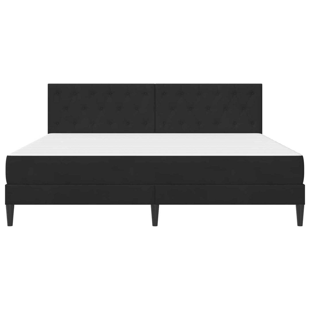 Sengeramme med madras med hovedgærde Sort 180 x 200 cm Fløjl